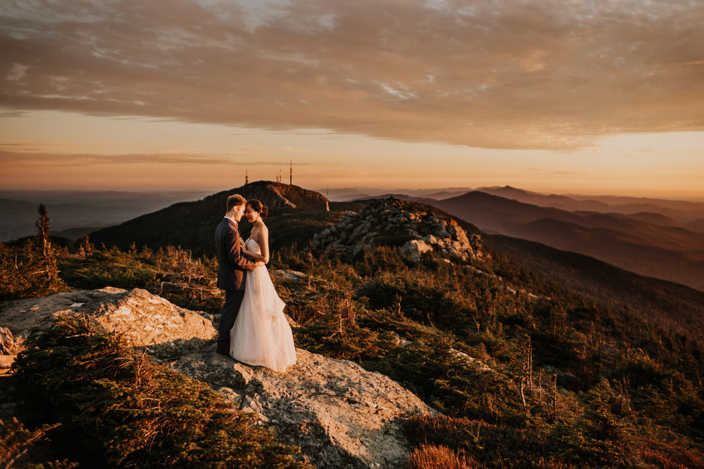 mount mansfield sunset hiking elopement vermont